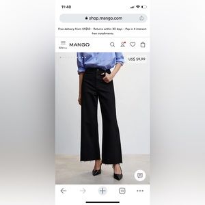 Mango High Waist Wide Leg Jeans